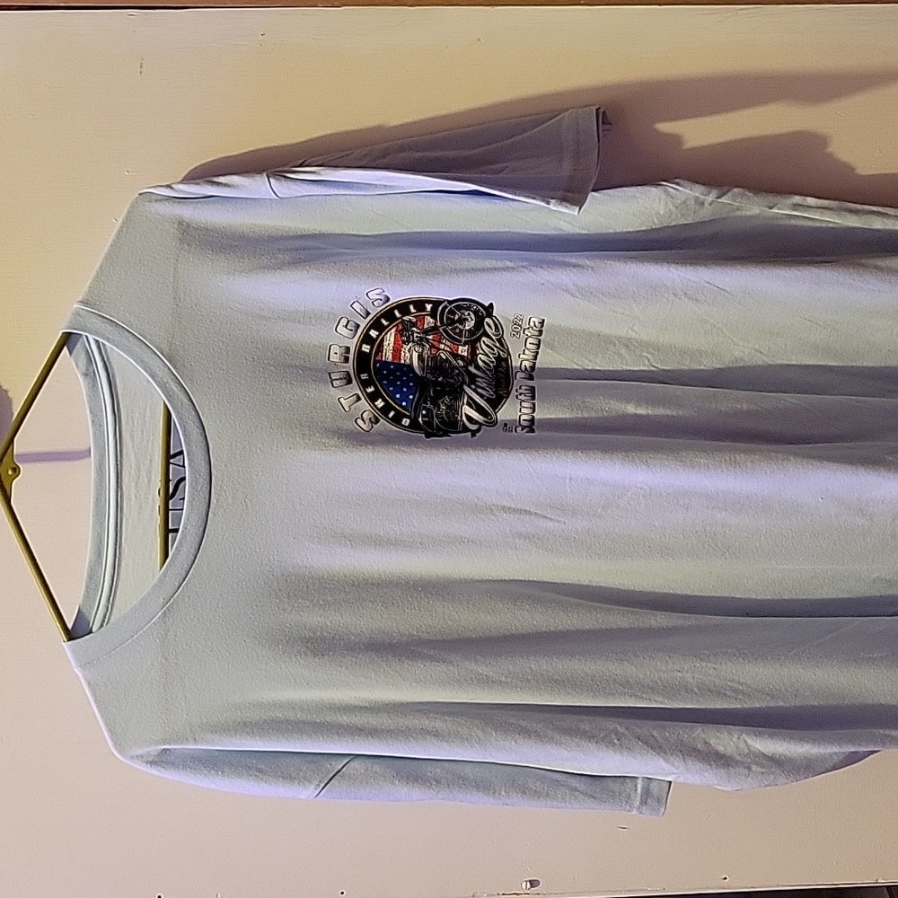 2XL Light Blue Sturgis Motorcycle Rally Shirt 2022